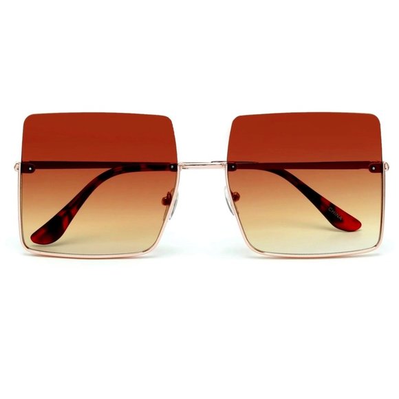 Shady Behavior | Oversized Fashion Sunglasses • Gradient Lens Half Frame - Picture 6 of 6